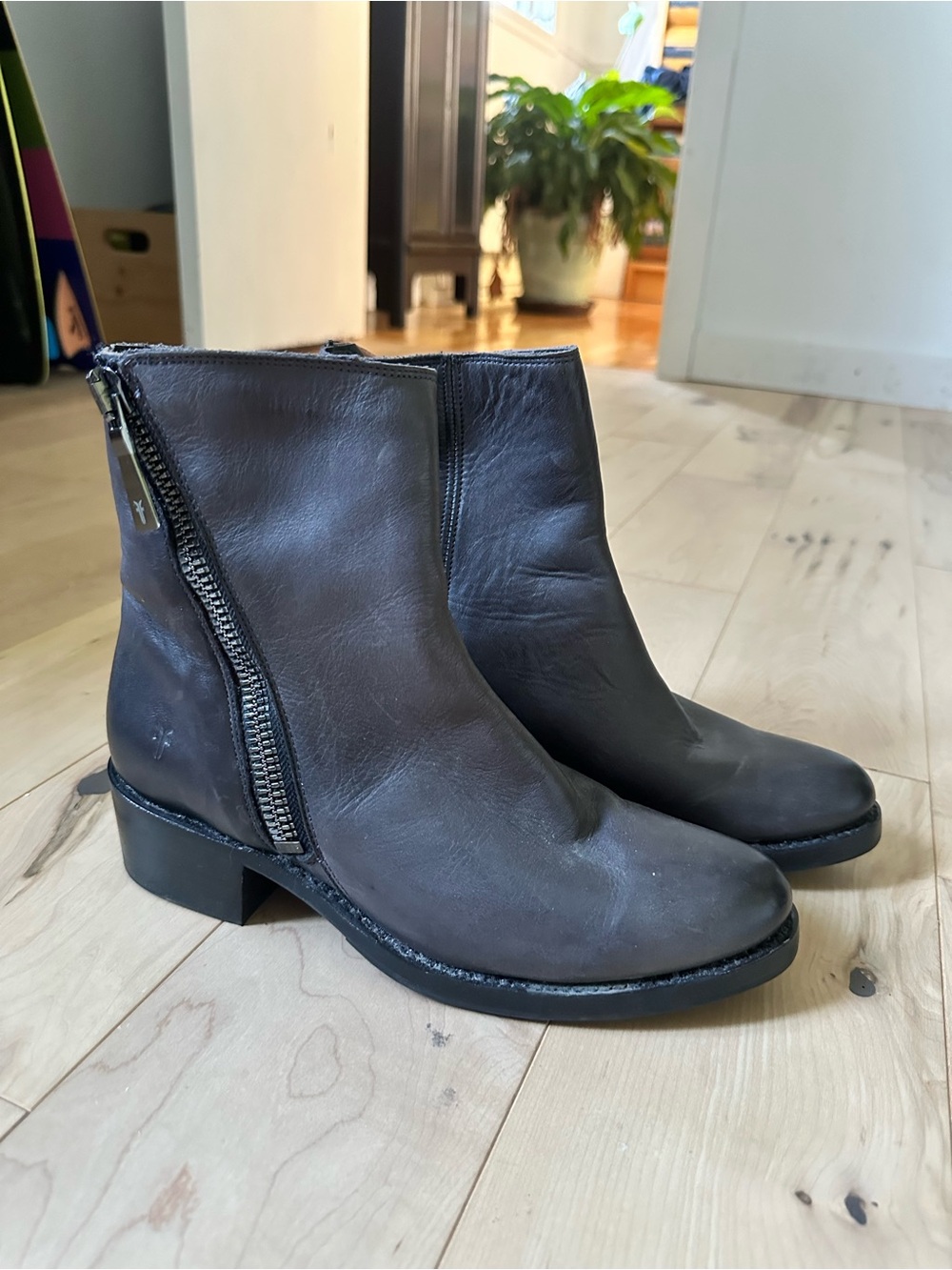Frye Leather Side-Zip Ankle Boots